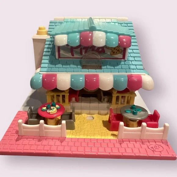 Vintage Blue Bird Polly Pocket Set Of Two Pizzeria And Pony Ride No Characters - Picture 6 of 12